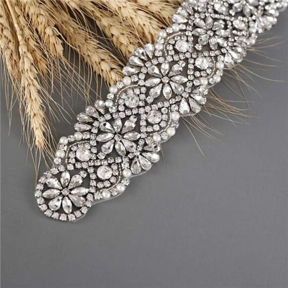 Rhinestone Bridal Belt Crystal Wedding Dress Belt Shiny Wedding Accessories